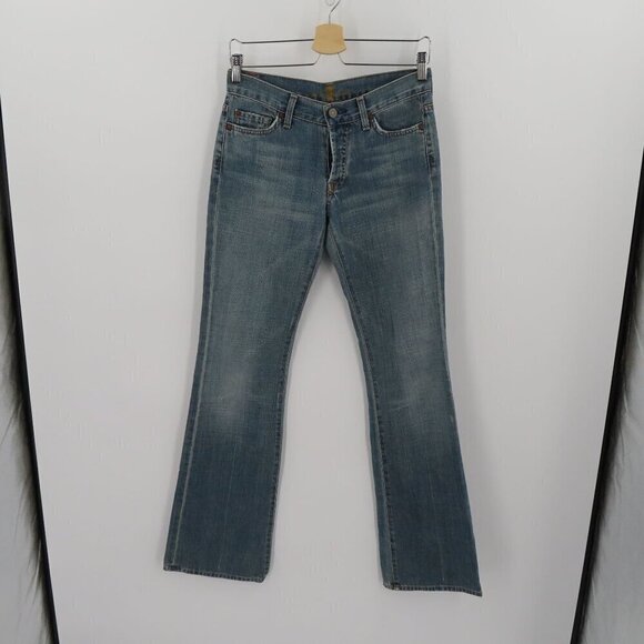 7 For All Mankind Womens 27 Button Fly Bootcut Denim Jeans Boot Cut All Cotton - Picture 11 of 11